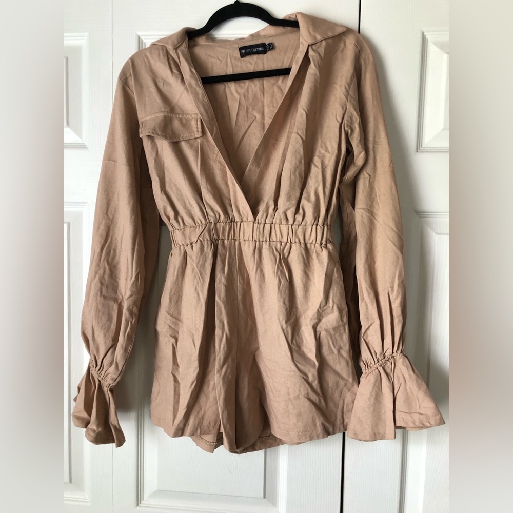 Pretty Little Thing Tan Romper